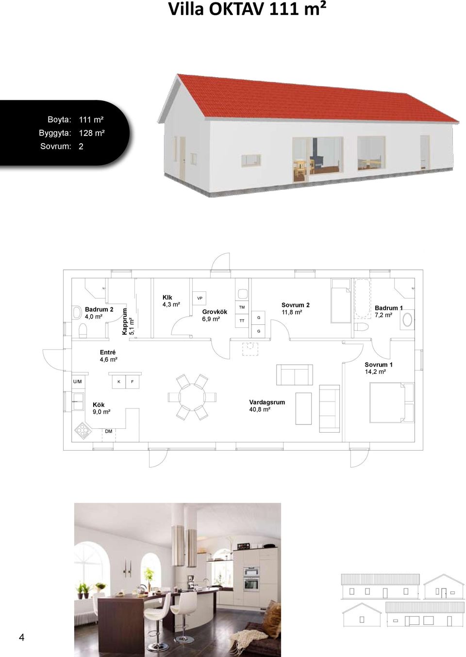 apprum 5,1 m² lk 4,3 m² rovkök 6,9 m² 11,8 m²