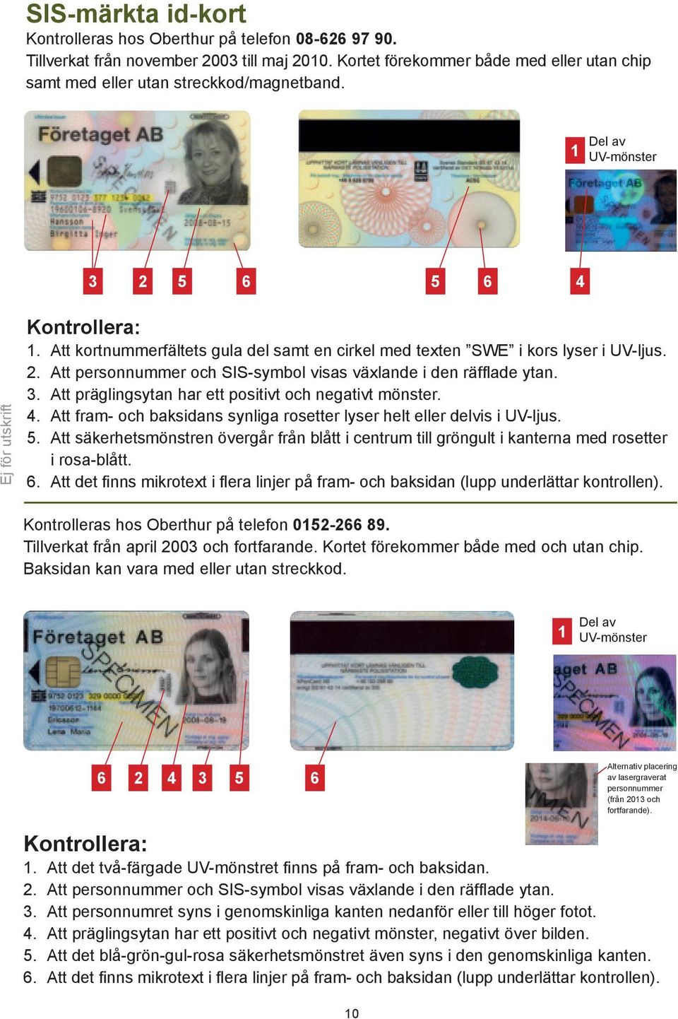 Kontroll av identitet, svenska id-handlingar godkända av bankerna 