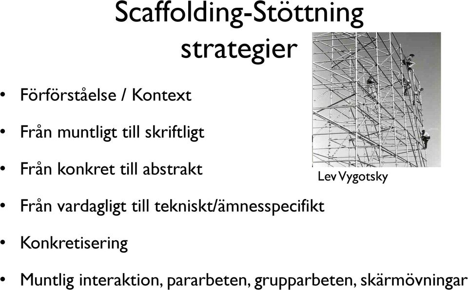 Lev Vygotsky Från vardagligt till tekniskt/ämnesspecifikt