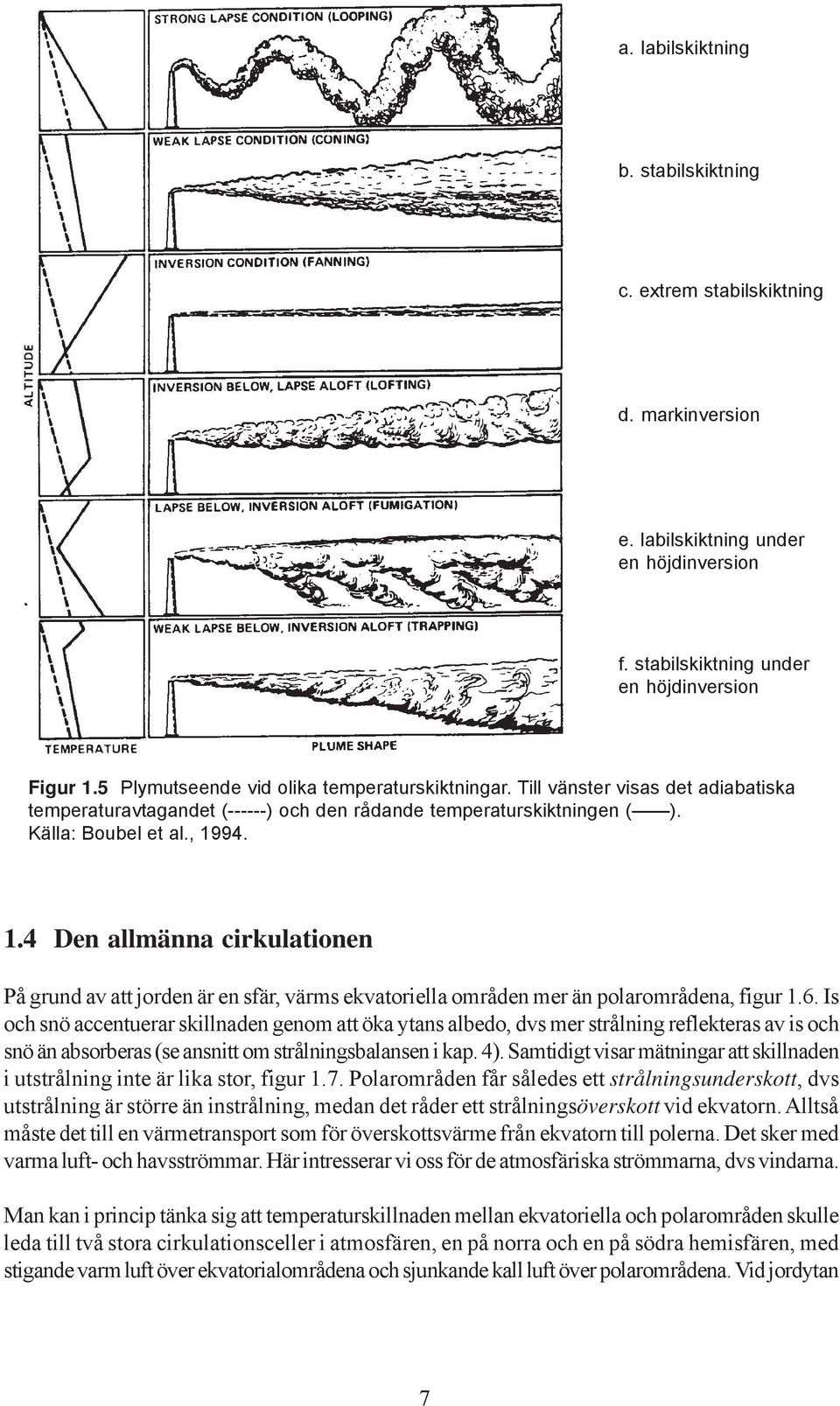 94. 1.4 Den allmänna cirkulationen På grund av att jorden är en sfär, värms ekvatoriella områden mer än polarområdena, figur 1.6.