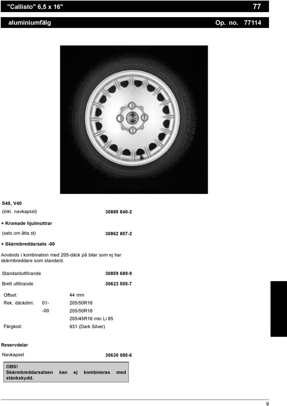 205-däck på bilar som ej har skärmbreddare som standard.