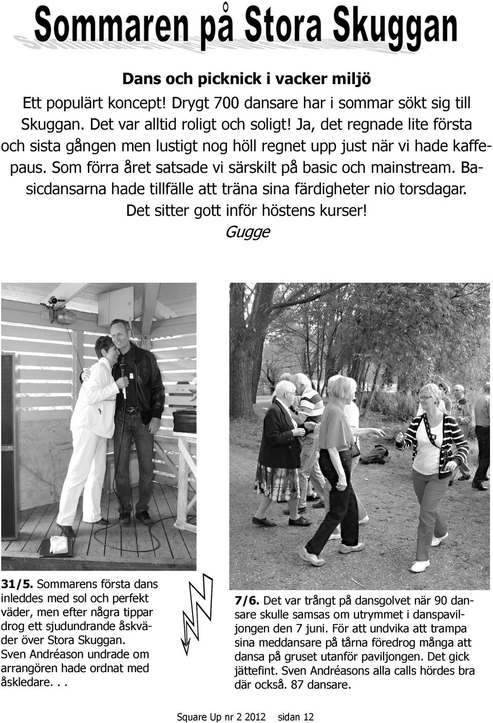 Basicdansarna hade tillfälle att träna sina färdigheter nio torsdagar. Det sitter gott inför höstens kurser! Gugge 31/5.