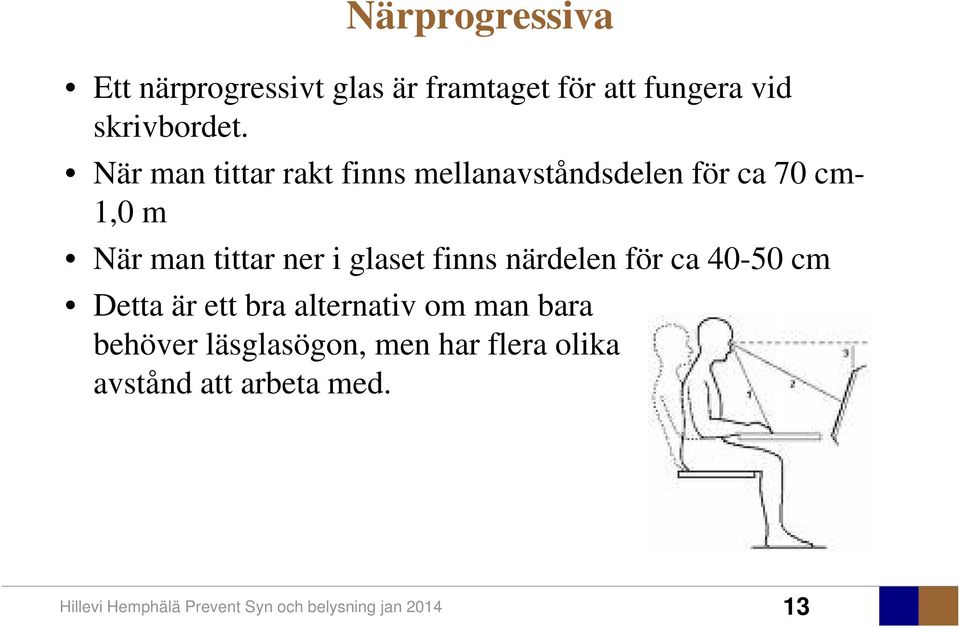 När man tittar rakt finns mellanavståndsdelen för ca 70 cm- 1,0 m När man
