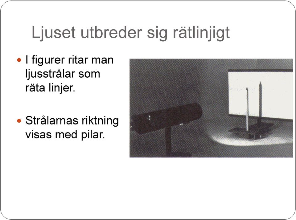 man ljusstrålar som räta