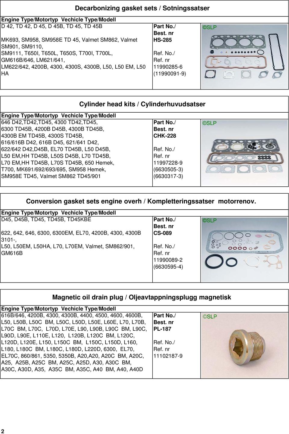 4200B D45B, 4300B TD45B, 4300B EM TD45B, 4300S TD45B, 616/616B D42, 616B D45, 621/641 D42, 622/642 D42,D45B, EL70 TD45B, L50 D45B, L50 EM,HH TD45B, L50S D45B, L70 TD45B, L70 EM,HH TD45B, L70S TD45B,