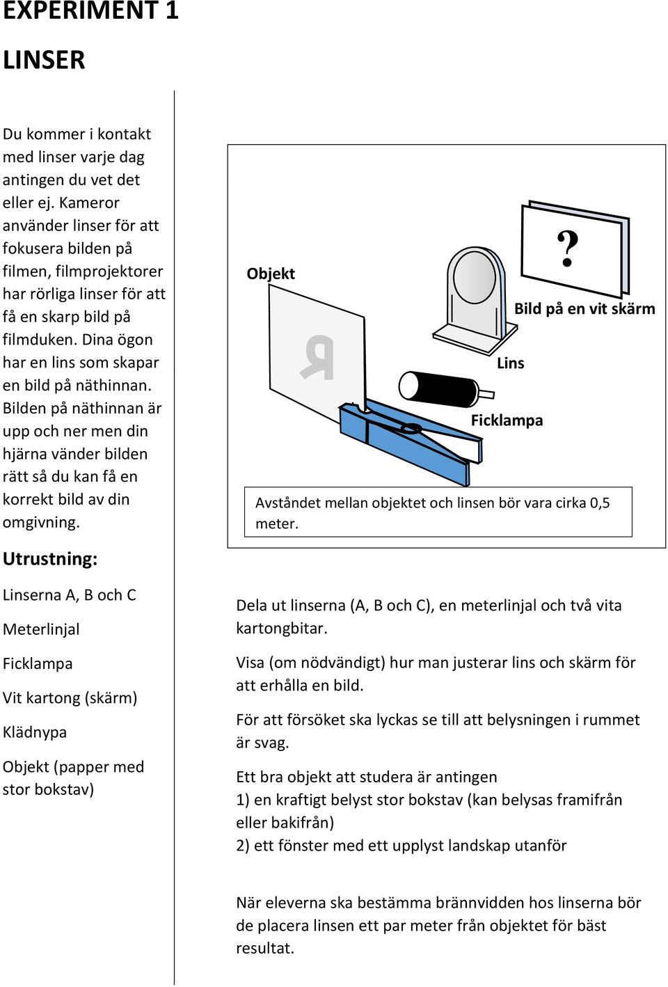 Bilden på näthinnan är upp och ner men din hjärna vänder bilden rätt så du kan få en korrekt bild av din omgivning.