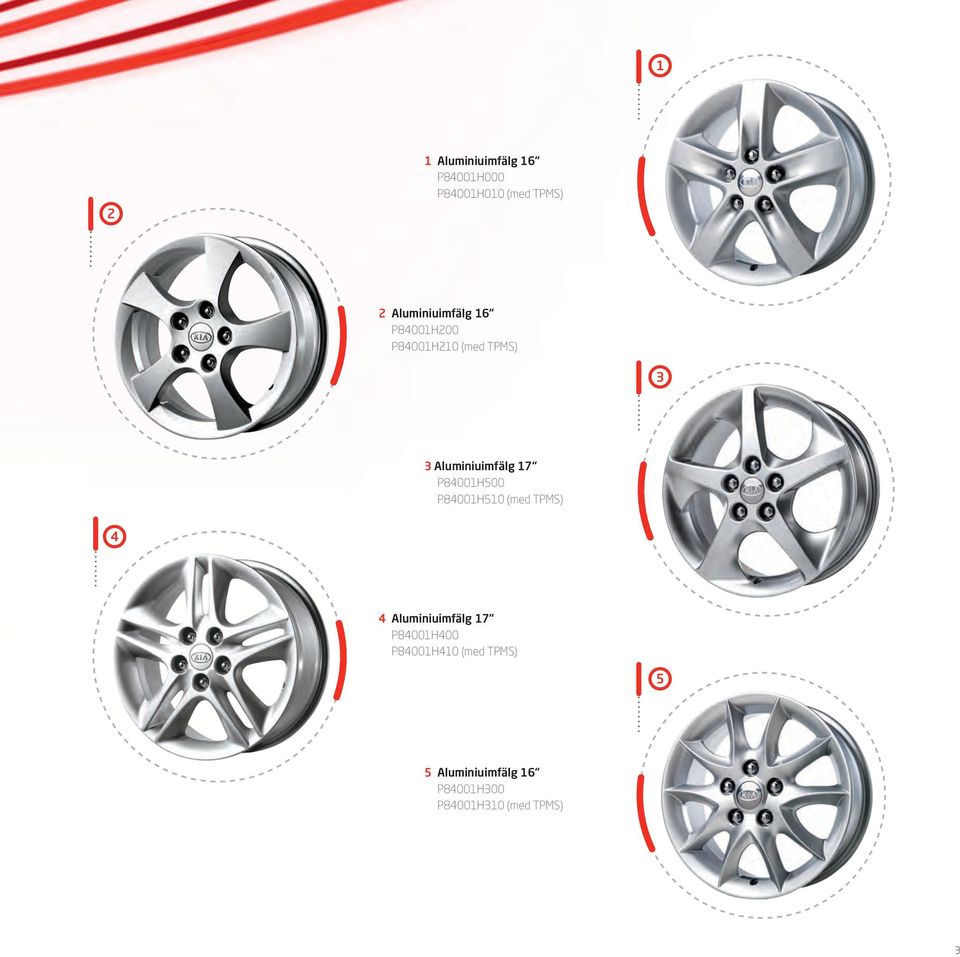 Aluminiuimfälg 17 P84001H500 P84001H510 (med TPMS) 4 4