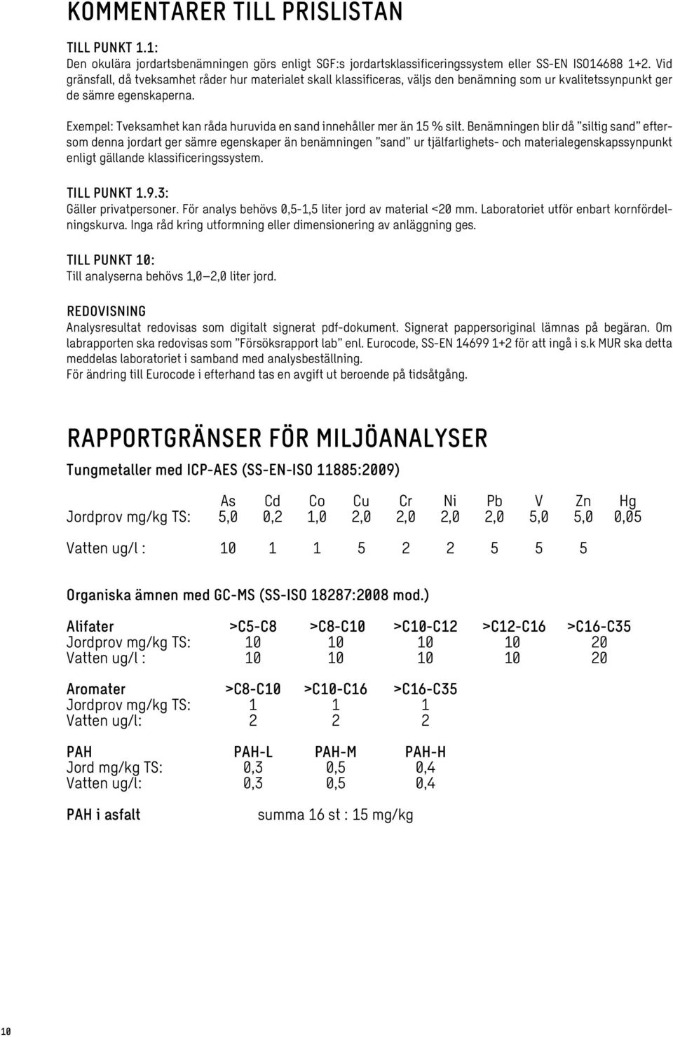 Exempel: Tveksamhet kan råda huruvida en sand innehåller mer än 15 % silt.