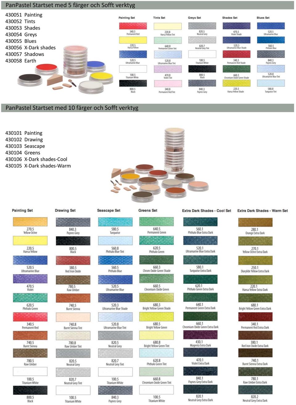 Earth PanPastel Startset med 10 färger och Sofft verktyg 430101 Painting 430102