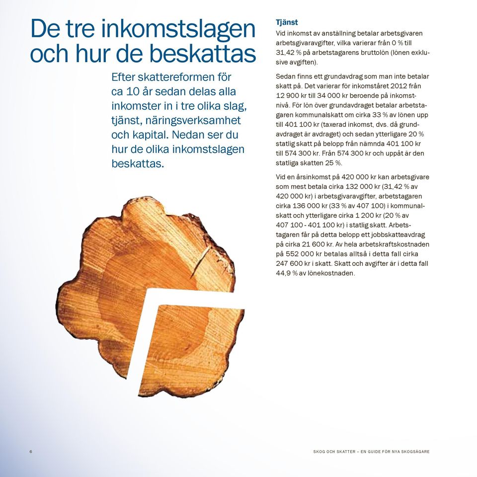 Tjänst Vid inkomst av anställning betalar arbetsgivaren arbetsgivaravgifter, vilka varierar från 0 % till 31,42 % på arbetstagarens bruttolön (lönen exklusive avgiften).