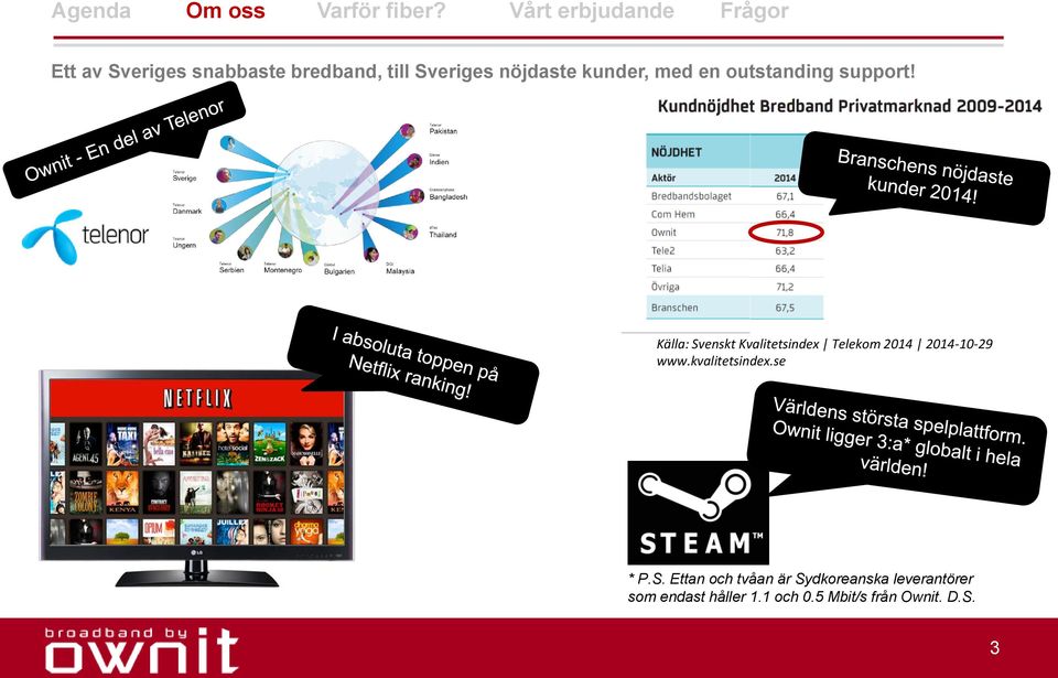 Källa: Svenskt Kvalitetsindex Telekom 2014 2014-10-29 www.