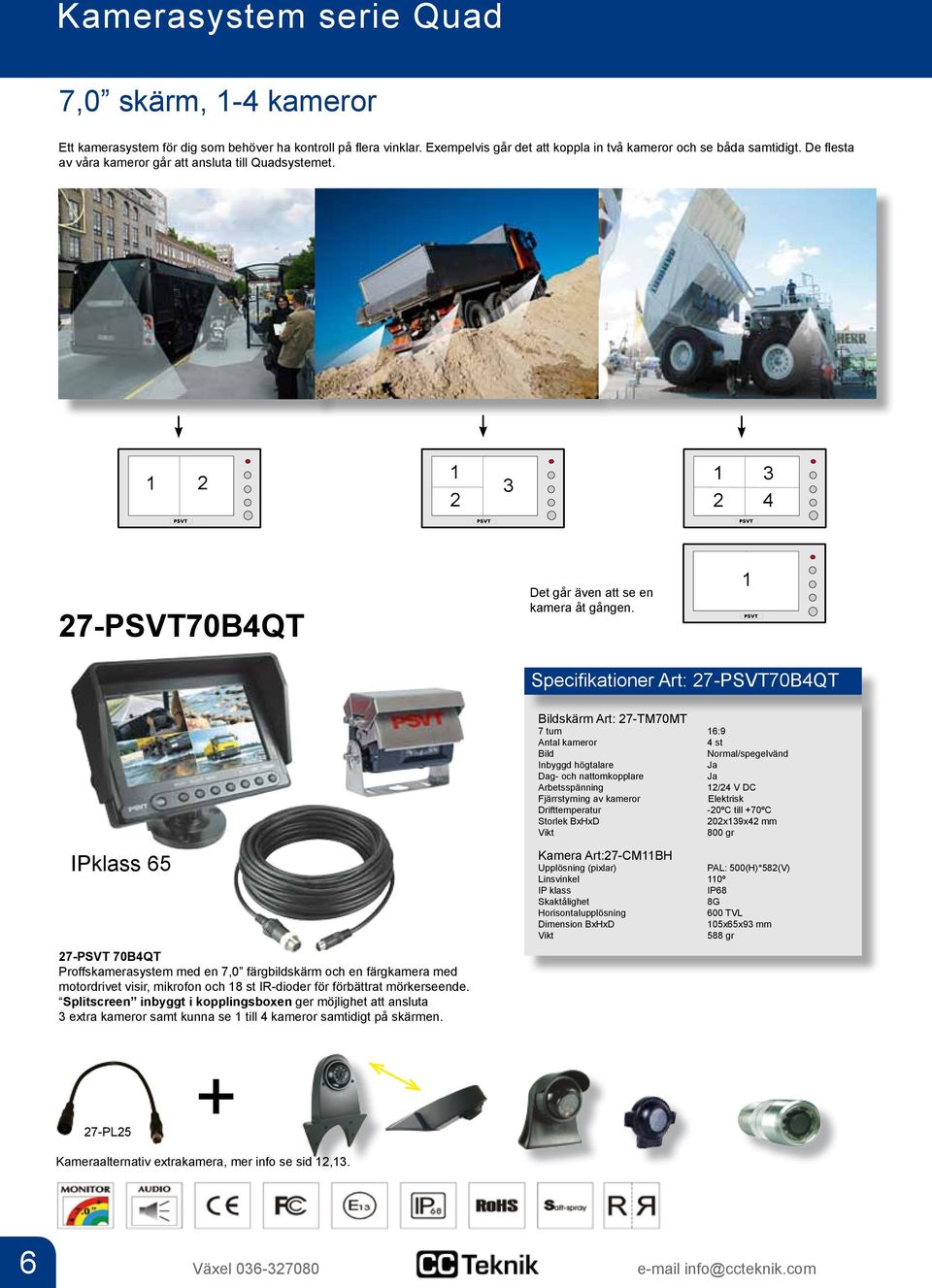 1 2 1 1 3 2 2 3 4 PSVT PSVT PSVT 27-PSVT70B4QT Det går även att se en kamera åt gången.