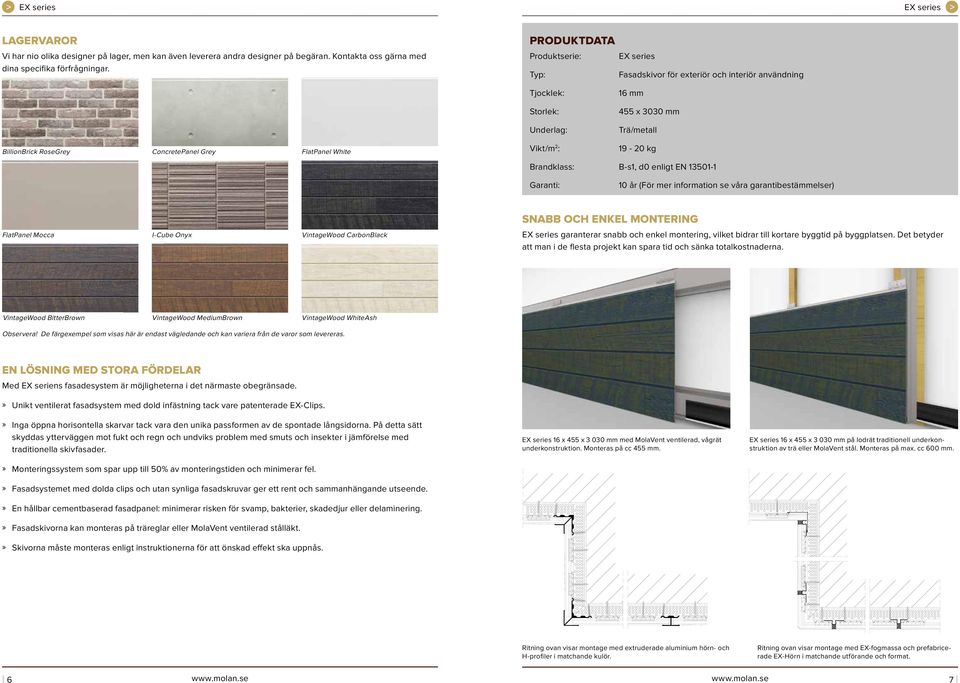 FlatPanel White Vikt/m 2 : 19-20 kg Brandklass: B-s1, d0 enligt EN 13501-1 Garanti: 10 år (För mer information se våra garantibestämmelser) SNABB OCH ENKEL MONTERING FlatPanel Mocca I-Cube Onyx