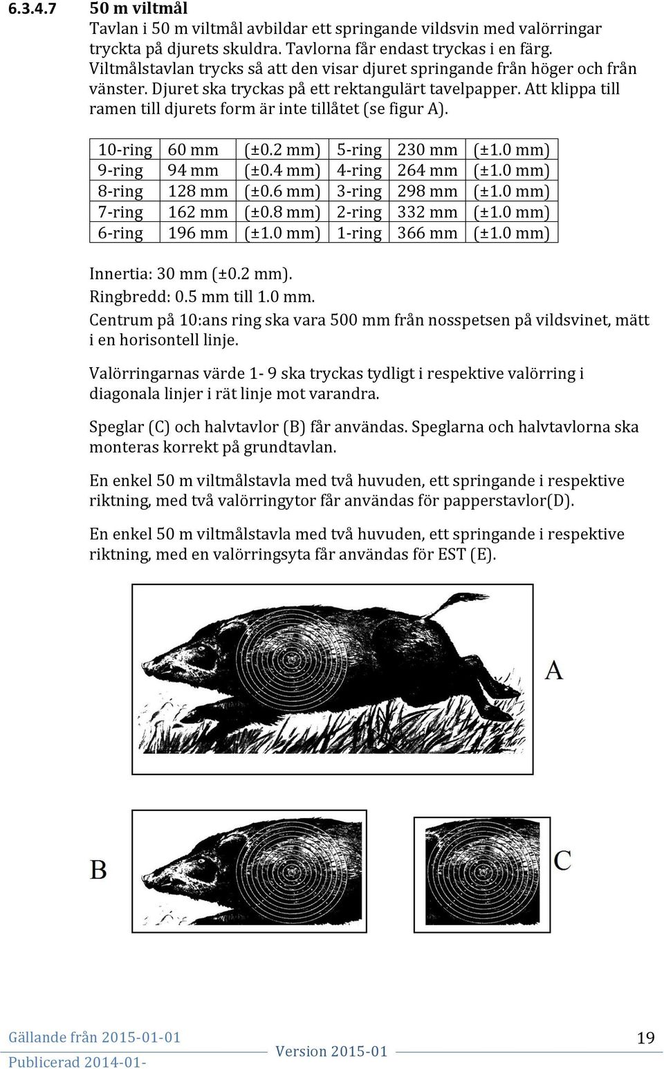 Att klippa till ramen till djurets form är inte tillåtet (se figur A). 10- ring 60 mm (±0.2 mm) 5- ring 230 mm (±1.0 mm) 9- ring 94 mm (±0.4 mm) 4- ring 264 mm (±1.0 mm) 8- ring 128 mm (±0.