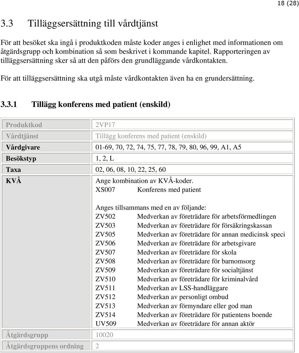 Rapporteringen av tilläggsersättning sker så att den påförs den grundläggande vårdkontakten. För att tilläggsersättning ska utgå måste vårdkontakten även ha en grundersättning. 3.