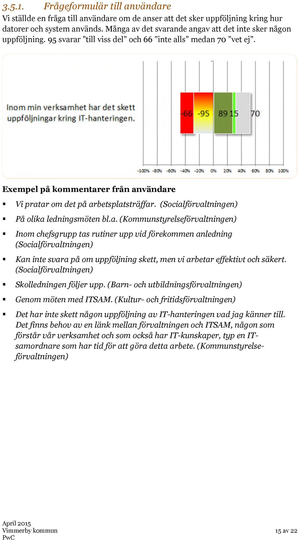 (Socialförvaltningen) På olika ledningsmöten bl.a. (Kommunstyrelseförvaltningen) Inom chefsgrupp tas rutiner upp vid förekommen anledning (Socialförvaltningen) Kan inte svara på om uppföljning skett, men vi arbetar effektivt och säkert.
