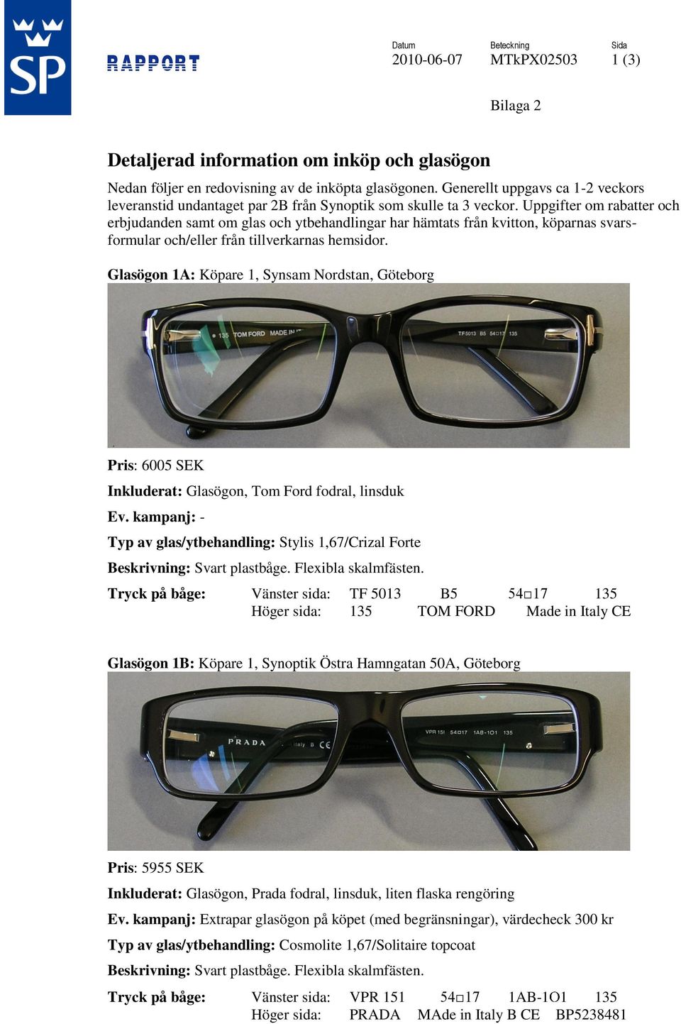 Jämförande kvalitetsutvärdering av glasögon - PDF Gratis nedladdning