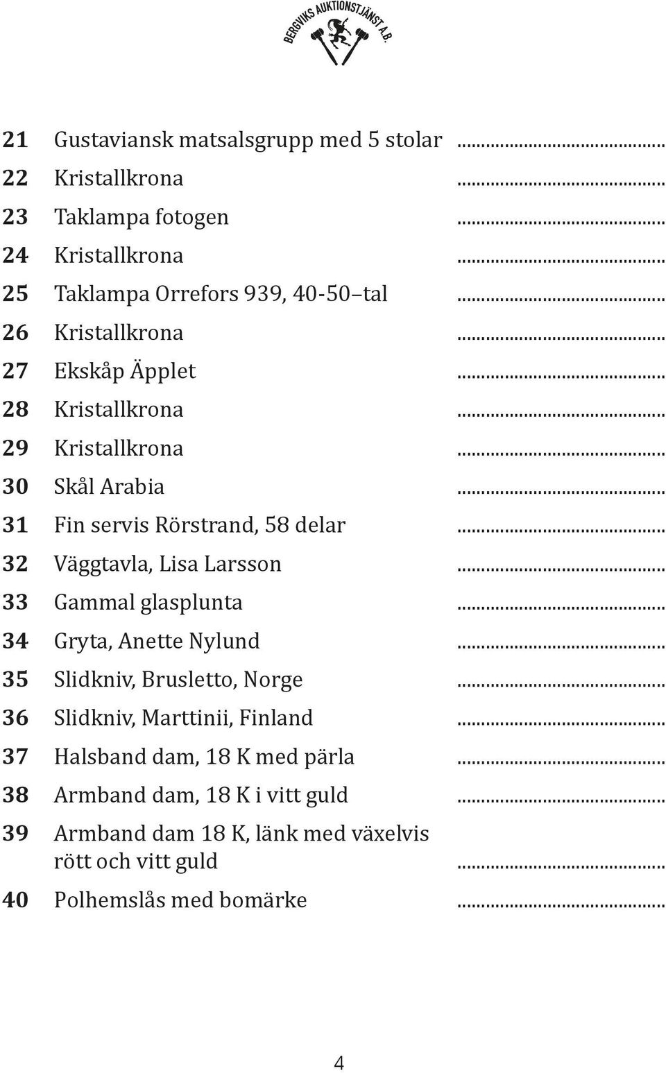 .. 32 Väggtavla, Lisa Larsson... 33 Gammal glasplunta... 34 Gryta, Anette Nylund... 35 Slidkniv, Brusletto, Norge... 36 Slidkniv, Marttinii, Finland.
