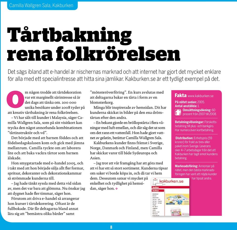 200 000 unika besökare under 2008 tyder på att kreativ tårtbakning är rena folkrörelsen.