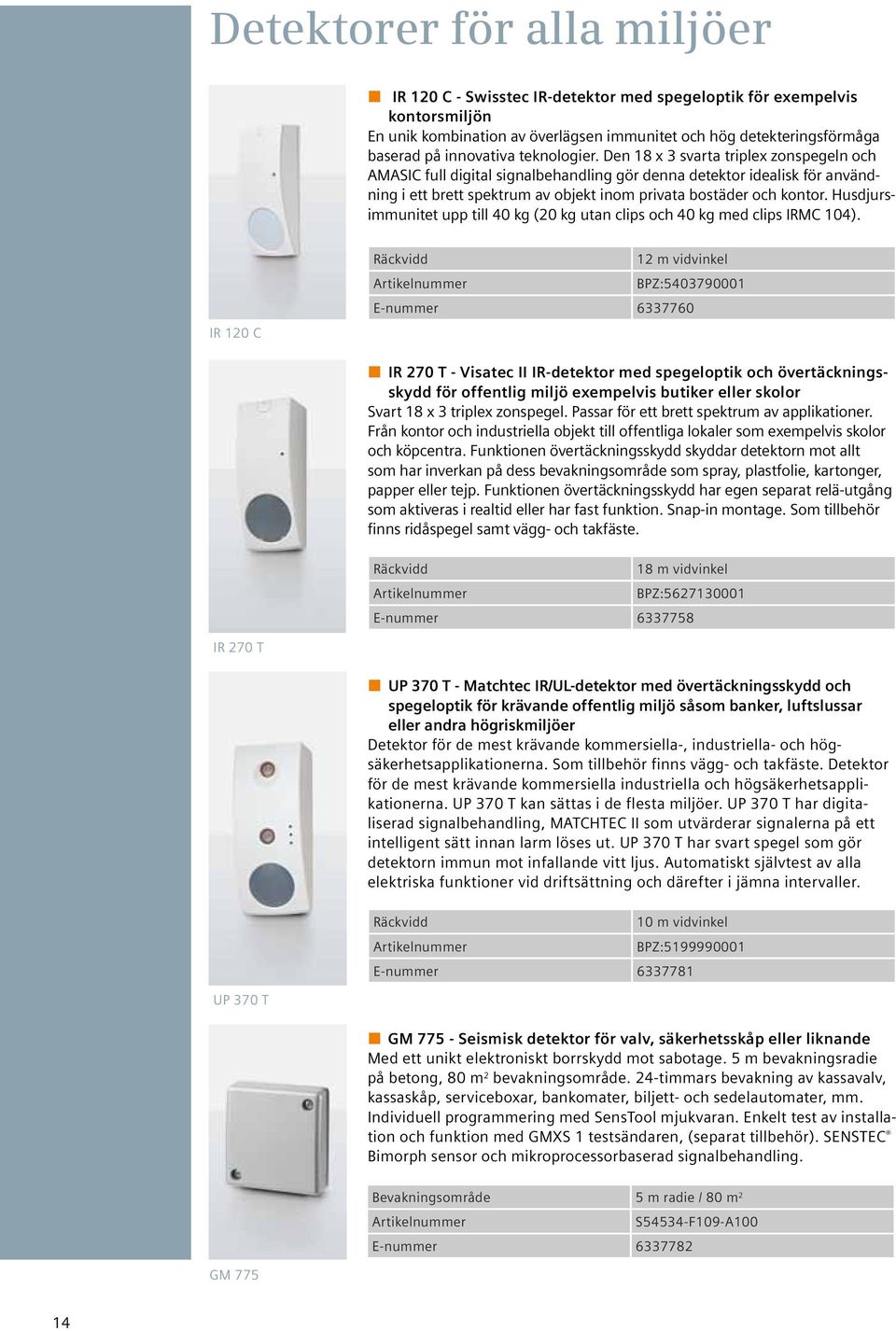 Husdjursimmunitet upp till 40 kg (20 kg utan clips och 40 kg med clips IRMC 104).