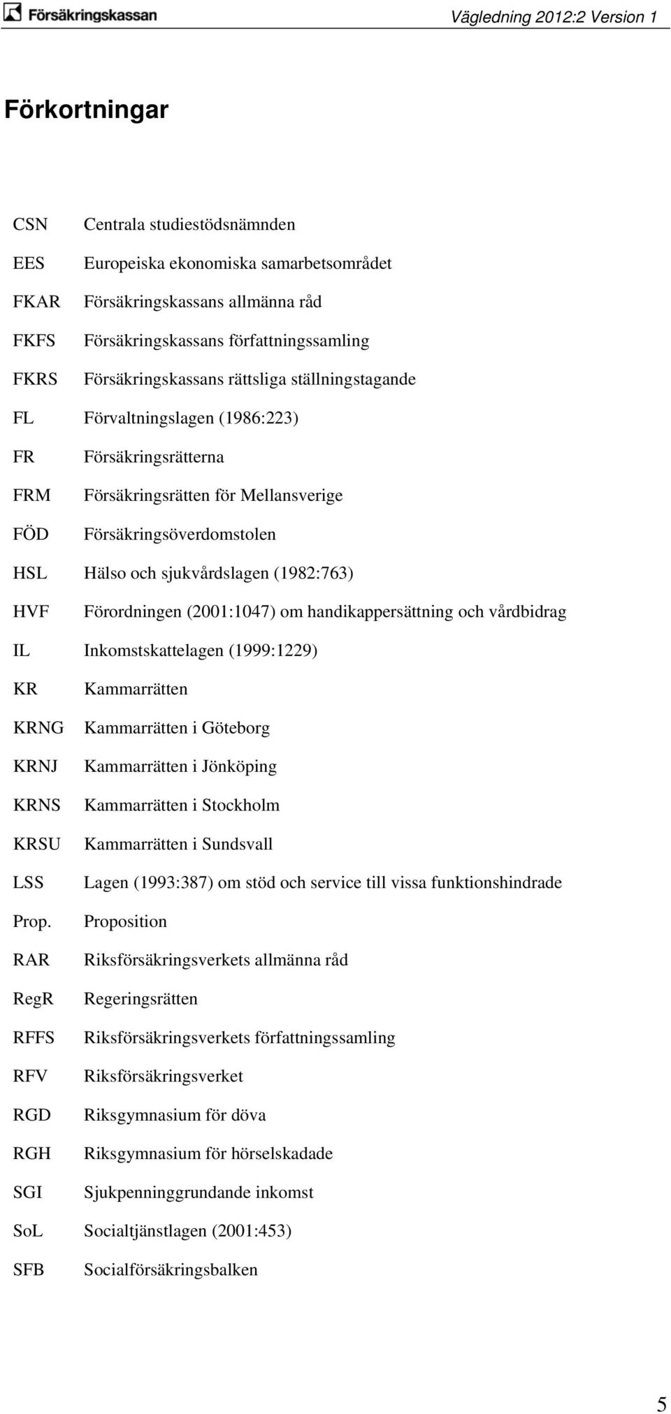 Förordningen (2001:1047) om handikappersättning och vårdbidrag IL Inkomstskattelagen (1999:1229) KR KRNG KRNJ KRNS KRSU LSS Prop.