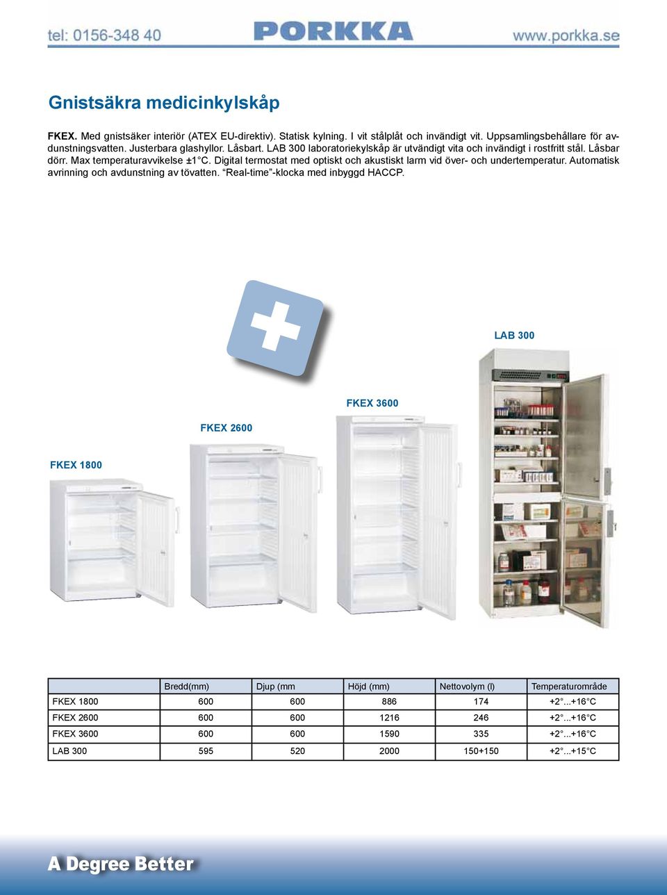 Digital termostat med optiskt och akustiskt larm vid över- och undertemperatur. Automatisk avrinning och avdunstning av tövatten. Real-time -klocka med inbyggd HACCP.