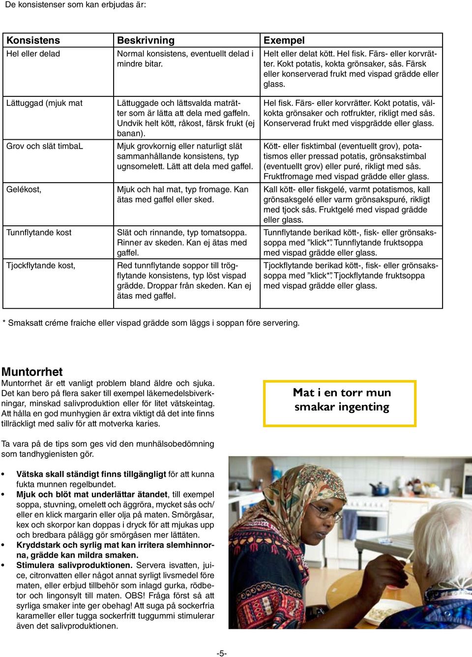 Lättuggad (mjuk mat Grov och slät timbal Gelékost, Tunnflytande kost Tjockflytande kost, Lättuggade och lättsvalda maträtter som är lätta att dela med gaffeln.