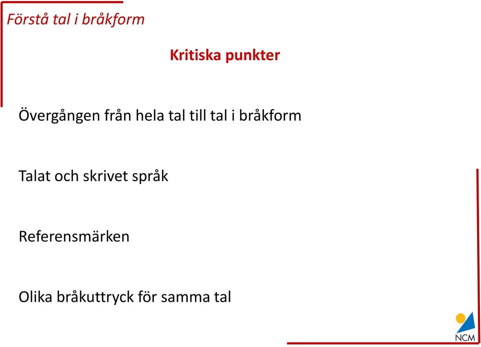 bråkform Talat och skrivet språk