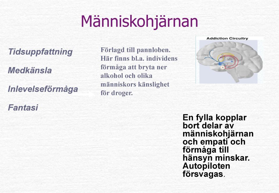 olika människors känslighet för droger.