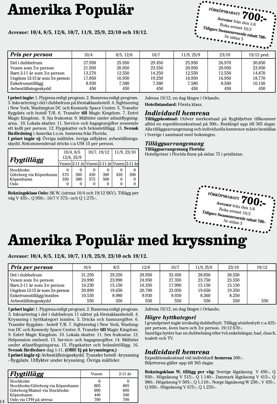 55 2.95 2.95 23.95 Barn 2-11 år som 3:e person 13.27 12.55 14.25 12.55 12.55 14.87 Ungdom 12-15 år som 3:e person 17.85 16.95 19.25 16.95 16.95 18.77 Enkelrumstillägg 8.93 7.58 7.58 7.58 8.56 1.