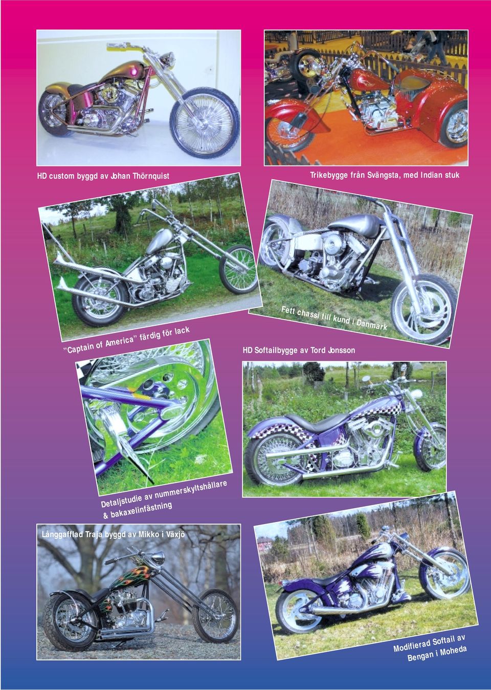 Softailbygge av Tord Jonsson Detaljstudie av nummerskyltshållare &