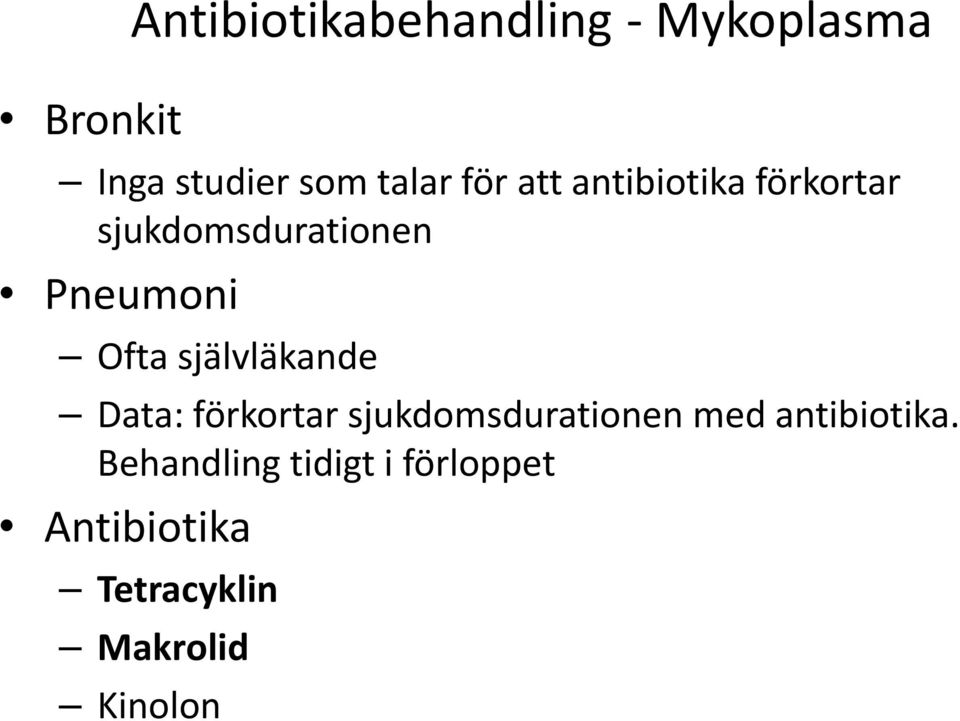 självläkande Data: förkortar sjukdomsdurationen med antibiotika.