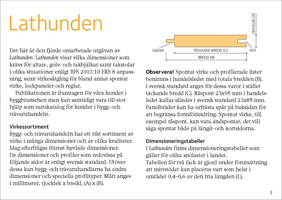 lockpaneler och reglar. Publikationen är framtagen för våra kunder i byggbranschen men kan samtidigt vara till stor hjälp som varukatalog för kunder i bygg- och trävaruhandeln.