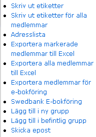 Uppdatera en medlems uppgifter Använd sökfunktionen för att hitta rätt medlem och klicka på namnet så att medlemmens uppgifter öppnas i ett nytt fönster.
