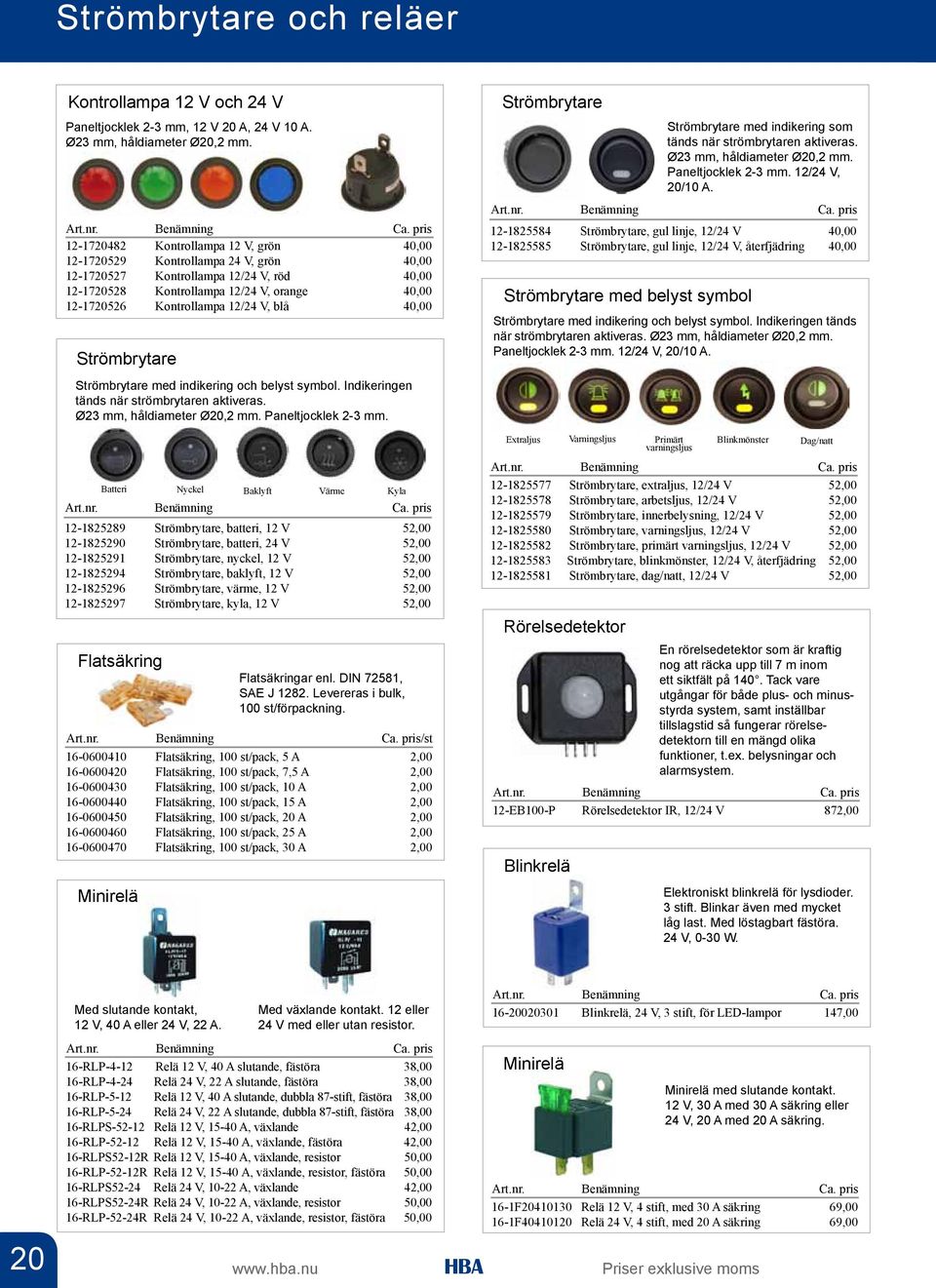 12-1720482 Kontrollampa 12 V, grön 40,00 12-1720529 Kontrollampa 24 V, grön 40,00 12-1720527 Kontrollampa 12/24 V, röd 40,00 12-1720528 Kontrollampa 12/24 V, orange 40,00 12-1720526 Kontrollampa