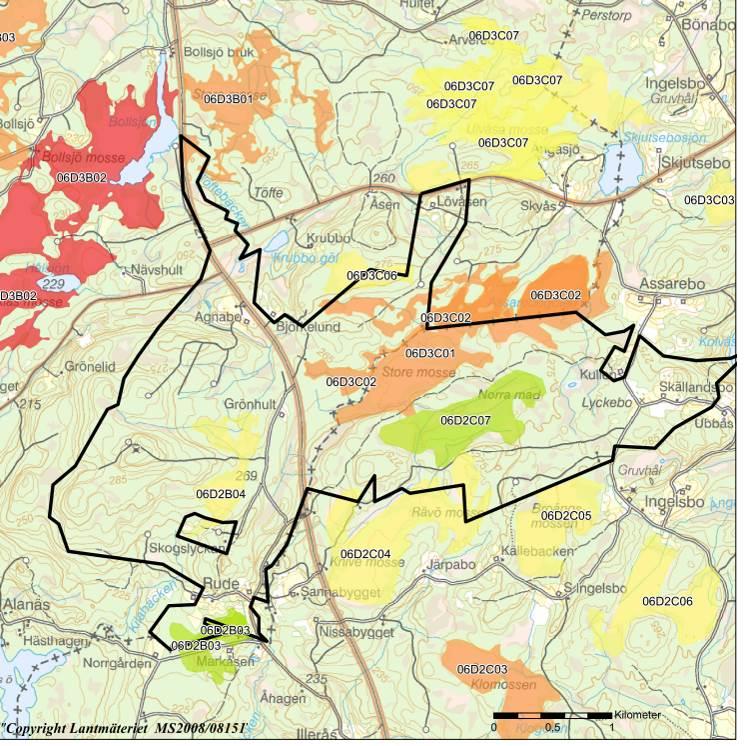 4 BESKRIVNING AV VÅTMARKERNA Inom och i projektområdets närhet finns ett flertal våtmarker registrerade i våtmarksinventeringen (VMI), se Figur 7.