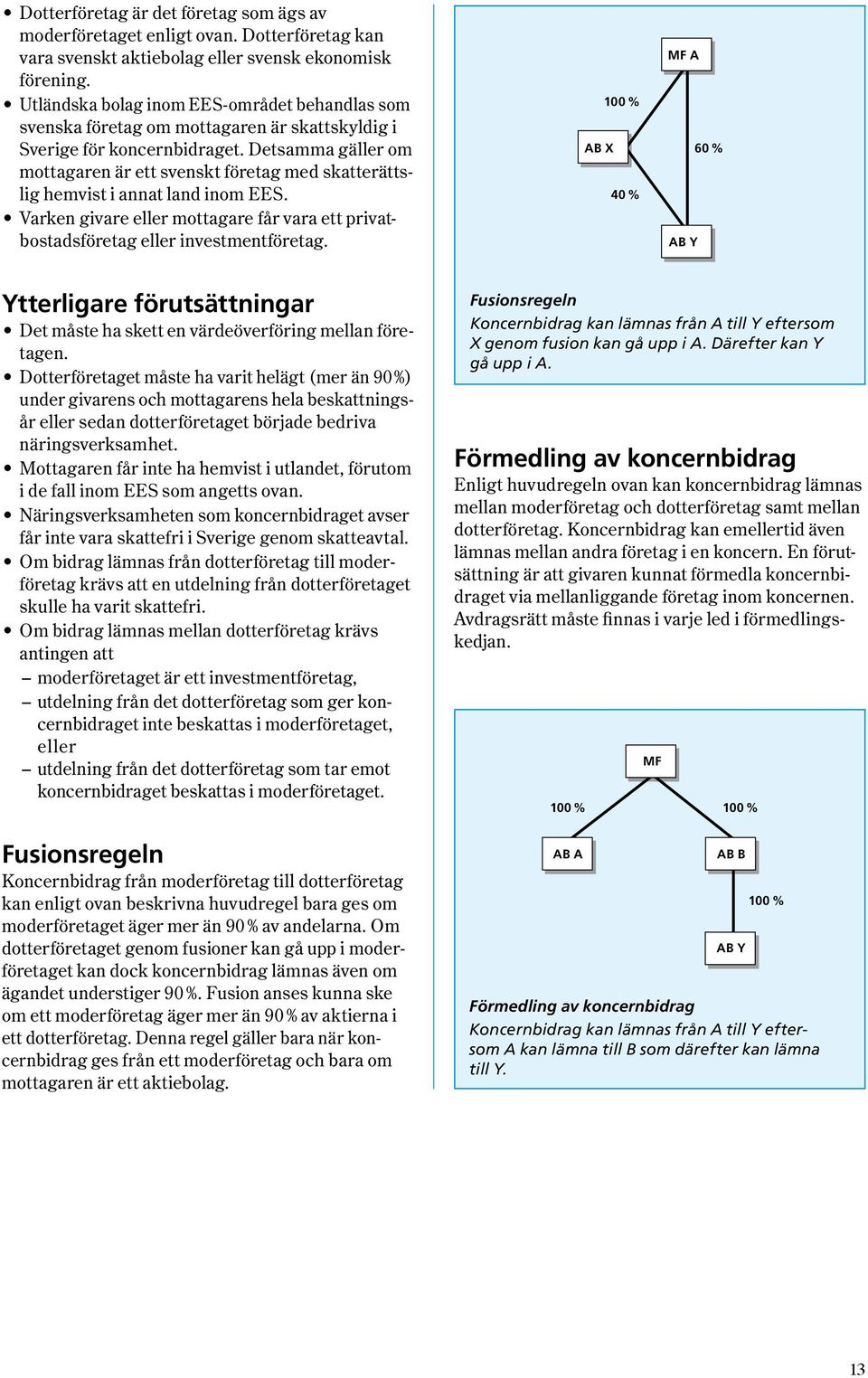 Detsamma gäller om mottagaren är ett svenskt före tag med skatterättslig hemvist i annat land inom EES. Varken givare eller mottagare får vara ett privatbostadsföretag eller investmentföretag.