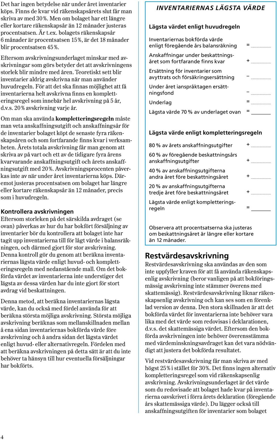 bolagets räkenskapsår 6 månader är procentsatsen 15 %, är det 18 månader blir procent satsen 45 %.