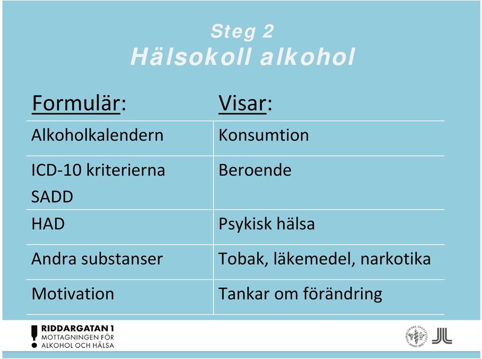Andra substanser Motivation Konsumtion Beroende
