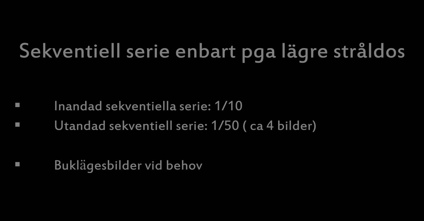 HRCT - uppföljning - Sekventiell serie enbart pga lägre stråldos Inandad