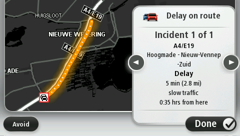 Det totala värdet inkluderar förseningar på grund av trafiktillbud och köer med hjälp av information från IQ Routes.