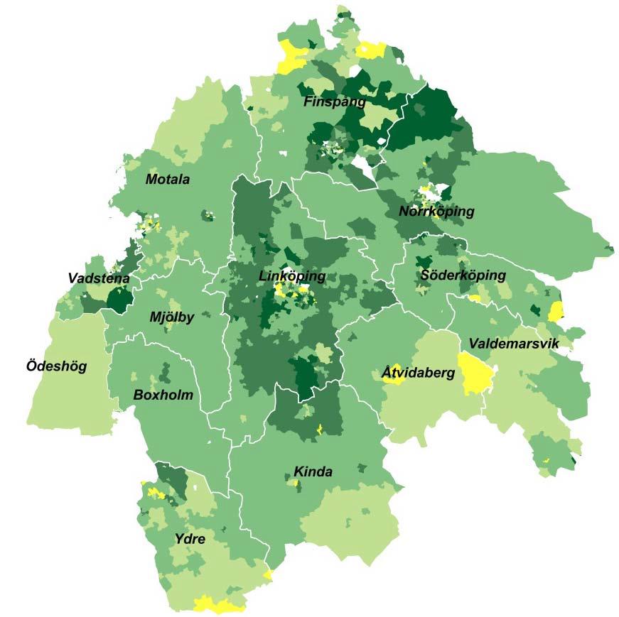 Ydre Söderköping Boxholm Kinda Åtvidaberg Vadstena Valdemarsvik Linköping Ödeshög Motala Mjölby Finspång Norrköping 3.