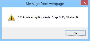 Kontroll av registreringar Procapita har en kontrollfunktion som gör det möjligt att definiera vilka värden som kan registreras i en resultatcell.