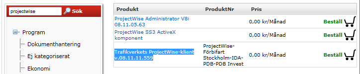 Sida 5 av 66 1 Allmän information PDB bygger på Bentleys programvara ProjectWise, det är ett fil- och dokumenthanteringssystem, med en Klient och en server lösning, byggd med en SQL databas med