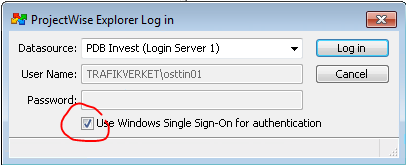 Sida 7 av 66 4 Starta och logga in i PDB För att starta PDB, välj Start -> Alla program > ProjectWise Explorer När ProjectWise Explorer startats visas huvudfönstret.