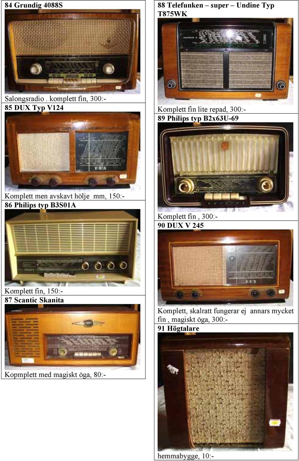 Radioapparater till salu sommaren/hösten PDF Gratis nedladdning