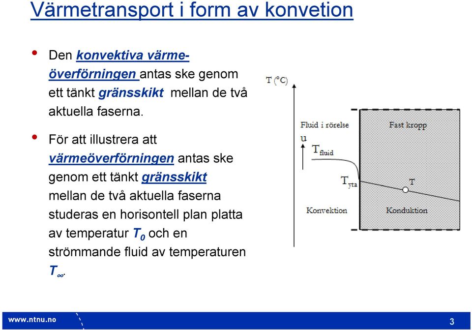 För att illustrera att värmeöverförningen antas ske genom ett tänkt gränsskikt mellan