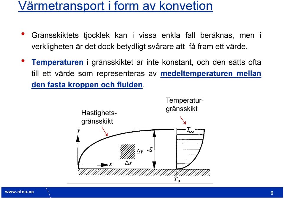 Temperaturen i gränsskiktet är inte konstant, och den sätts ofta till ett värde som