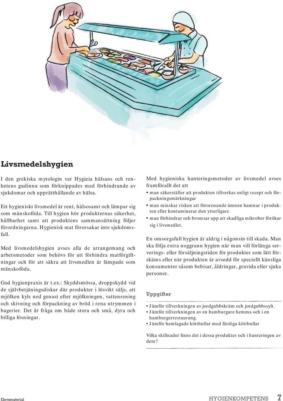 Hygienisk mat förorsakar inte sjukdomsfall.