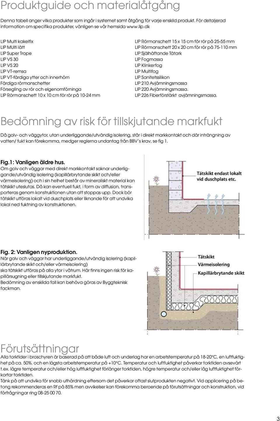 dk LIP Multi kakelfix LIP MUlti lätt LIP Super Trope LIP VS 0 LIP VS 0 LIP VT-remsa LIP VT-färdiga ytter och innerhörn Färdiga rörmanschetter Försegling av rör och elgenomförninga LIP Rörmanschett 0